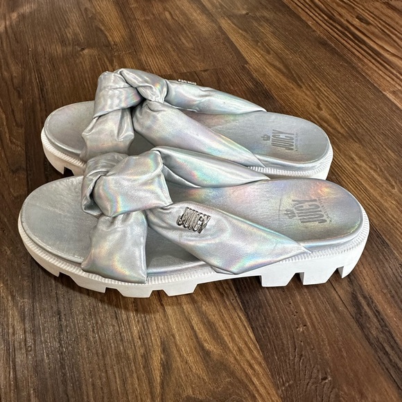 Juicy Couture Shoes - Juicy Couture J-Unicorn Holographic Platform Slides Women’s Size 10